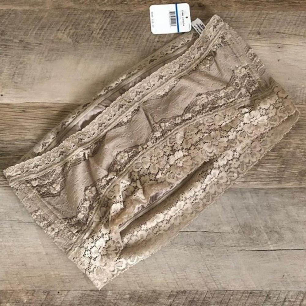 Free People Intimates Lace Bandeau Top Taupe S XL - Picture 3 of 7